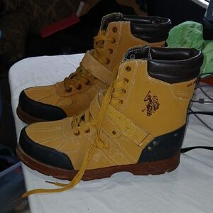 U.S. Polo Assn. Tan and Black High-Top Boots Size 13